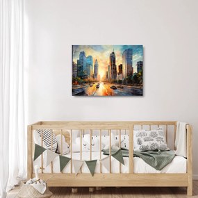 Obraz na szkle - Malowanie miasta (70x50 cm)