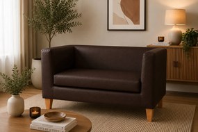 Sofa Monaco : Kolor nogi - Drewno, Kolor tkaniny - EKO-SKÓRA - 19D, Typ tkaniny - Eko-skóra , Wysokość nogi - 15 cm