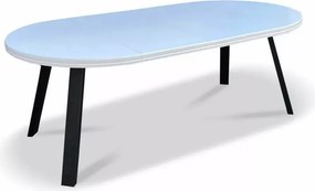 Stół Pari rozkładany okrągły 110-210 cm z metalowymi nogami i laminowanym blatem w wielu kolorach do salonu
