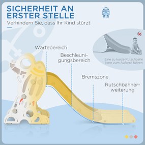 AIYAPLAY Zjeżdżalnia dla maluchów z naklejkami Bezpieczna zabawa w domu i ogrodzie Szara 157x46,5x80cm | Aosom PL