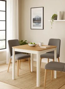 Rozkładany stół kwadratowy dąb artisan + czarny H8-M73