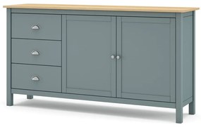 Szarozielona komoda z litego drewna sosnowego 150x80x40 cm Misti – Marckeric