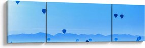 Obraz - Balony nad krajobrazem (170x50 cm)