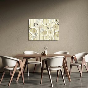 Abstrakcyjny obraz z dmuchawcami (70x50 cm)