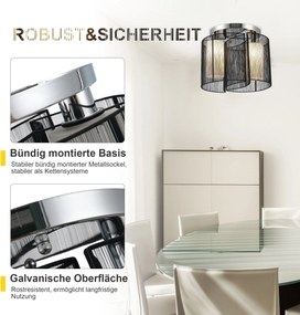 HOMCOM Lampa sufitowa vintage 2 oprawki E27 lampa sufitowa 40 W czarna