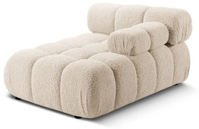 Beżowy moduł sofy z materiału bouclé (prawostronny) Bellis – Micadoni Home