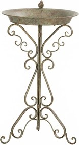 Outsunny Poidełko z figurką ptaka i ozdobnym stojakiem, vintage'owa miska dla ptaków do ogrodu, zielona | Aosom PL