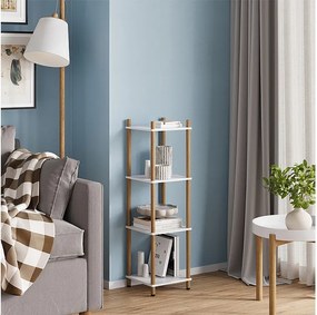 Półka narożna biały/sosna 30x30x102.5 bivio