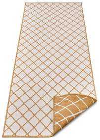 Żółto-biały dywan odpowiedni na zewnątrz 80x350 cm Malaga – NORTHRUGS