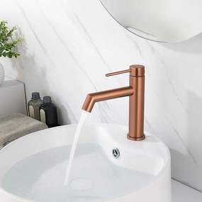 Bateria Umywalkowa REA FOSS MIEDŹ SZCZOTKOWANA Niska