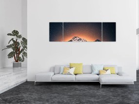 Obraz nocnego nieba z górą (170x50 cm)