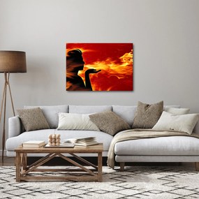 Obraz kobiety z płomieniami (70x50 cm)