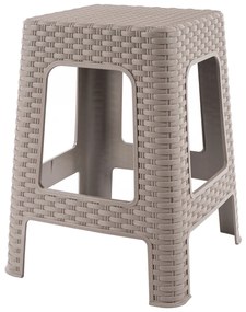 Ogrodowy taboret do sztaplowania Ratan, 45 x 35,5 x 35,5 cm, capuccino