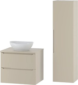 Kaszmirowy Zestaw do Łazienki 60cm Szafka z Blatem Umywalka Słupek Etna