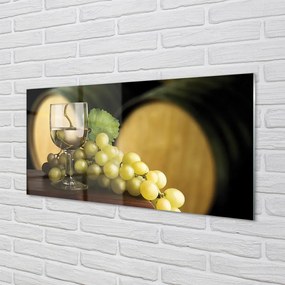 Szklany Panel Winiarska Tradycja: Beczki i Winogrona