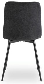 Zestaw Stół Okrągły Rozkładany HARRY 102-142 cm Dąb Craft/Czarny i 4 Krzesła Tapicerowane PERU 2 Czarne Nowoczesne