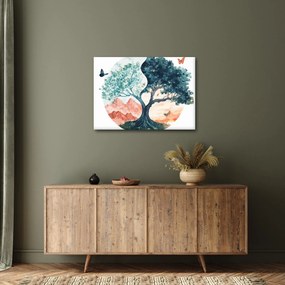 Obraz – Akwarelowe drzewo pełne życia (70x50 cm)