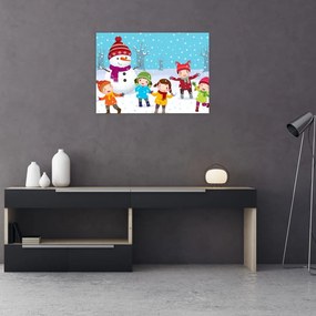 Obraz - Zimowe dziecięce zabawy (70x50 cm)