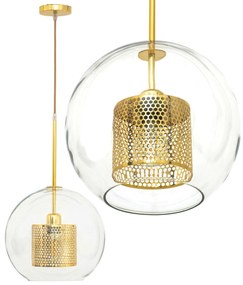Lampa wisząca szklana loft APP555-1CP 25cm ZŁOTa