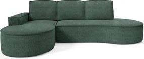 Narożnik MOLLY Lewostronny z funkcją spania, wolnostojący tkanina ABRIAMO 09 Zielony