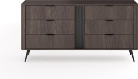 Komoda Edrin 163 cm z szufladami - dąb dunin / czarny