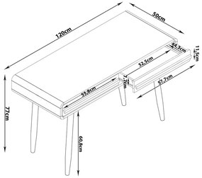 Biurko 50x120 cm Chantal – Støraa