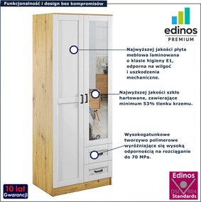 Skandynawska szafa w kolorze dąb artisan + biały A4-N36