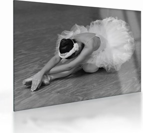 Obraz na szkle - Balerina, czarno-biały (70x50 cm)