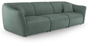 Turkusowa sofa z materiału bouclé 292 cm Tokyo – Cosmopolitan Design