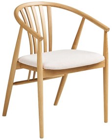 Krzesło z podłokietnikami z litego drewna dębowego w naturalnym kolorze Agustin – House Nordic