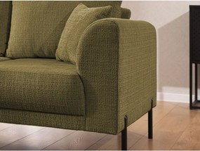 Zielony narożnik z tkaniny szenilowej (lewostronny/w kształcie litery L) Mauris – Ropez