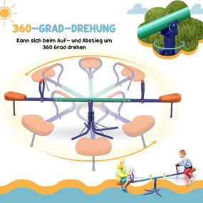 Outsunny Huśtawka 360° obracalna 2-miejscowa odporna na UV, huśtawka ogrodowa do 90 kg z uchwytami, trójnożna podstawa dla dzieci 3–8 lat | Aosom PL