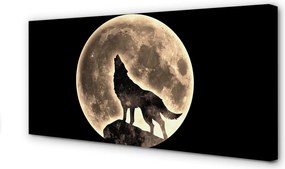 Obraz canvas na ścianę Wilk na Tle Księżyca