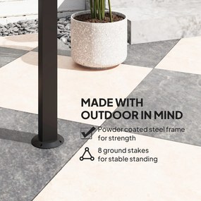 Outsunny Pawilon Grillowy, 2 Boczne Półki, Haki, Rama ze Stali, 1,1 x 2,3m, Ciemnoszary