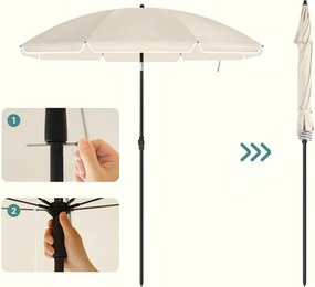 Parasol SOLARA, Ø200 cm, beżowa SongmicsHome