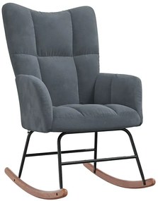 Ciemnoszary pikowany fotel bujany K2-W09