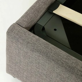 Szare tapicerowane łóżko dwuosobowe ze schowkiem i stelażem 180x200 cm Nahiri – Kave Home