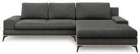 Ciemnoszary rozkładany narożnik Windsor & Co Sofas Planet, prawostronny