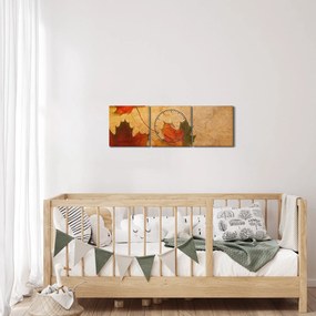 Obraz z motywem jesiennym (z zegarem) (90x30 cm)