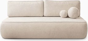 Sofa z Funkcją Spania ARVETO Kremowa Szenil Nowoczesna