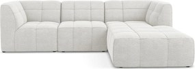 Biały narożnik z materiału bouclé (prawostronny/z szezlongiem) Aloha – Makamii