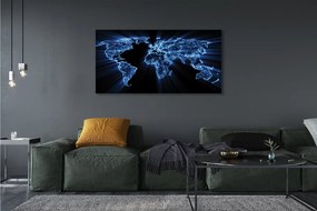 Fotoobraz na płótnie Niebieska Mapa Świata
