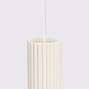 Lampa wisząca KARBON 1 beżowa ryflowana SOLLUX  LIGHTING