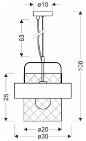 Metalowa lampa wisząca w czarno-miedzianym kolorze ø 30 cm Fiba – Candellux Lighting