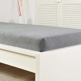 4Home prześcieradło frotte Perfect szary, 90 x 200 cm