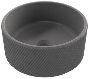 Umywalka betonowa nablatowa okrągła bez otworu na baterię 37 cm VIJA | różne kolory : Kolor - Popielaty