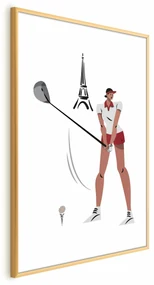 Plakat Francuska golfistka 29,7x42 cm z ramą złotą bez marginesu ARTGEIST B
