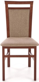 Klasyczne krzesło tapicerowane ciemny orzech + jasny brąz - Kensa 5X