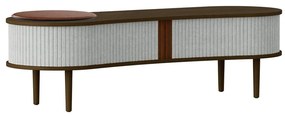Szaro-brązowa szafka pod TV w dekorze dębu 140x40 cm Audacious – UMAGE