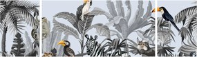 Obraz - Ilustrowana dżungla (170x50 cm)